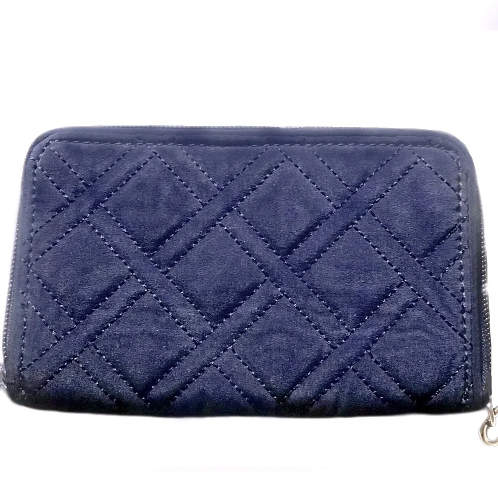 Vera Bradley Navy Quilt Zipper Wristlet/Wallet - Picture 2 of 7